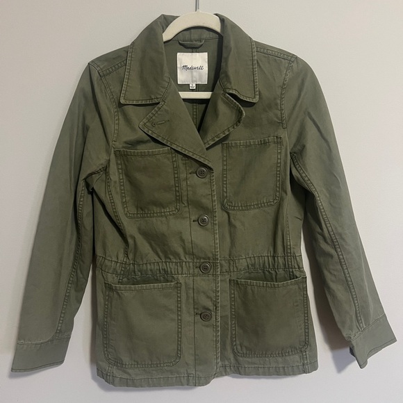 Madewell button down army green field utility jacket coat women’s S - Picture 5 of 13